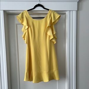 Yellow Ruffle Sleeve Women's Top